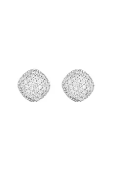 Image of Sterling Silver 925 Cubic Zirconia Square Pave Stud Earrings