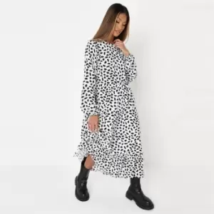 Image of Missguided Ruffle Hem Dress - White