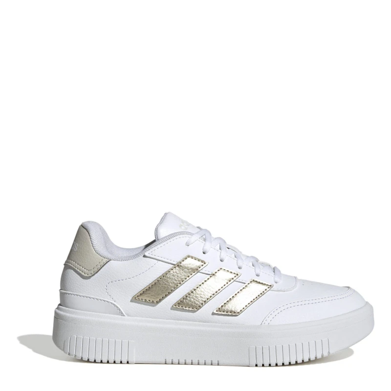 Image of adidas Courtblock Trainers Wht/Gold female 6 (39.3)
