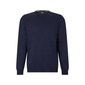 Image of Boss Botto Crew Knit Sweatshirt - Blue