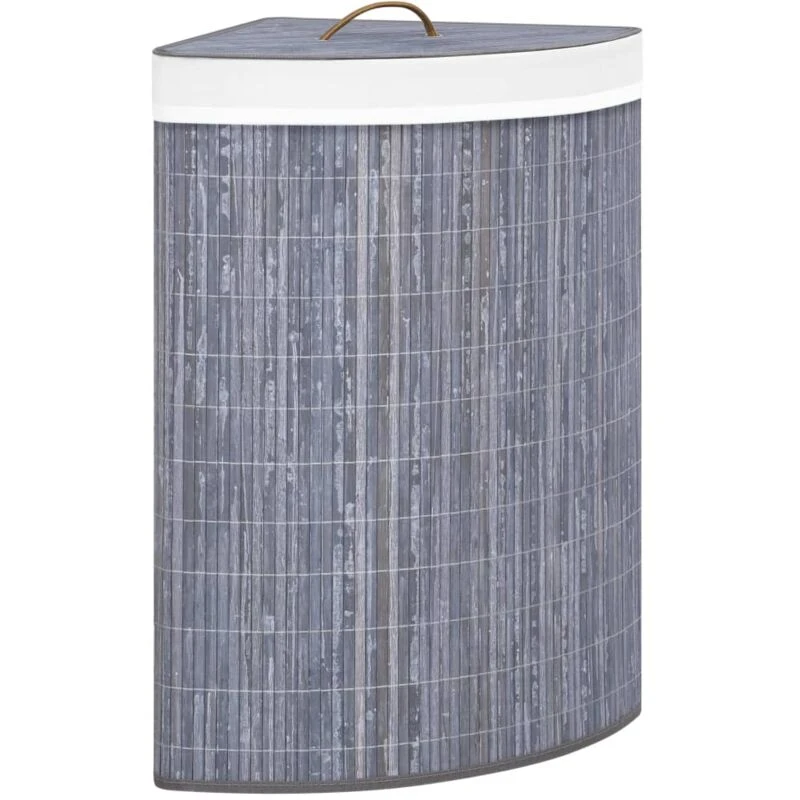 Image of VIDAXL Bamboo Corner Laundry Basket Grey 60 L vidaXL 8720286010822