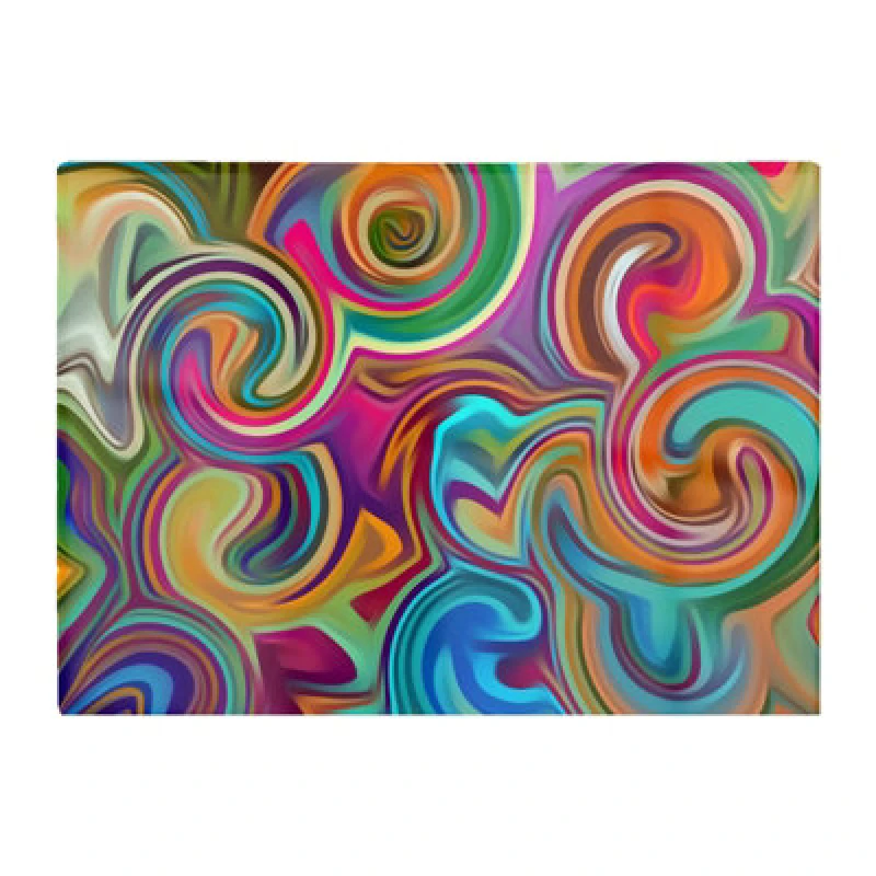 Image of Warren Reed Designer Colourful Wave Pattern Glass Chopping Board