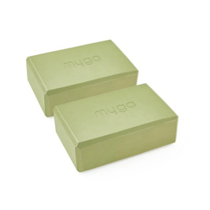 Image of Myga Pair Of Moss Yoga Blocks For Balance And Stability
