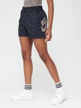 Image of Nike Nsw Animal Print Logo Woven Shorts - Black