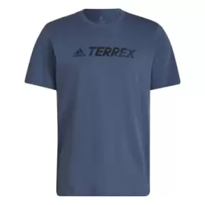 Image of adidas Terrex Logo T Shirt Mens - Grey
