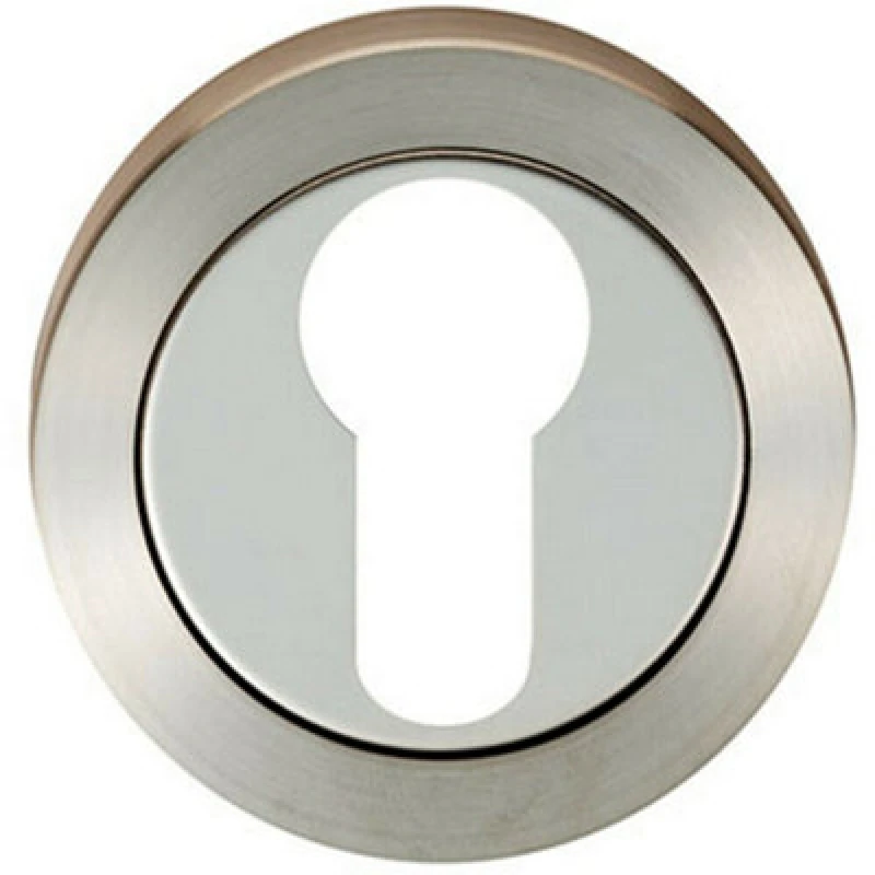 Image of Loops Round Euro Profile Escutcheon 52mm Dia Concealed Fix Bright Satin Steel Metallics unisex