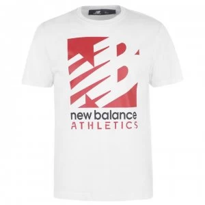 Image of New Balance Mens Knockout T-Shirt - White
