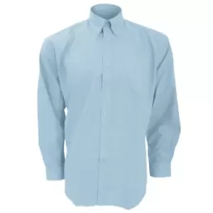 Image of Kustom Kit Mens Workwear Oxford Long Sleeve Shirt (21inch) (Light Blue)