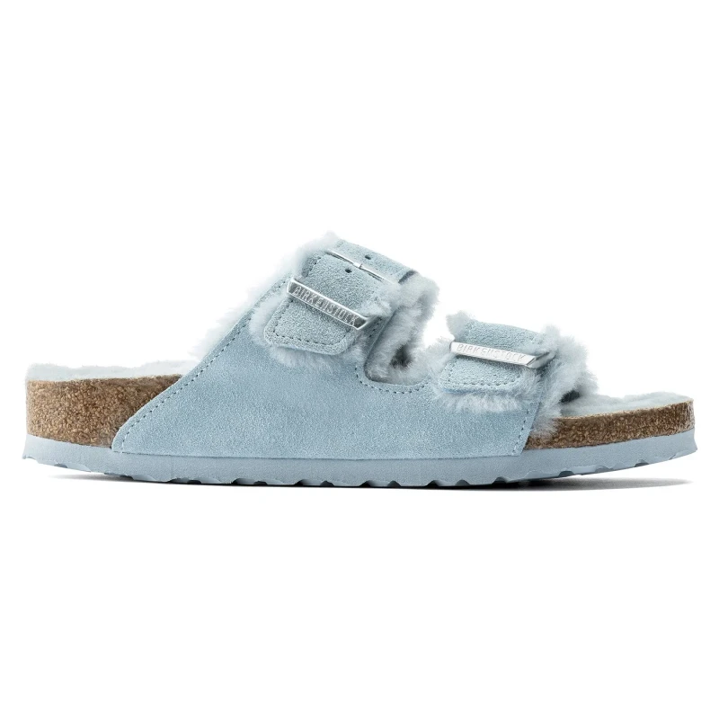 Image of Birkenstock Womens mules Birkenstock Arizona Shearling Bleu Female 40