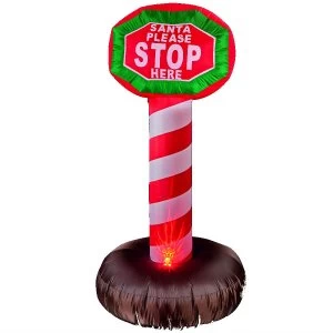 Image of Premier Inflatable Santa Please Stop Here Sign - 1.8m