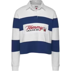 Image of Tommy Jeans Tjw Timeless 2 Crop Rugby Polo - White