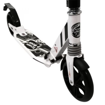 Image of Charles Bentley Kids Town Rider Kick Scooter Speed 6 Wheels Aluminium Folding White