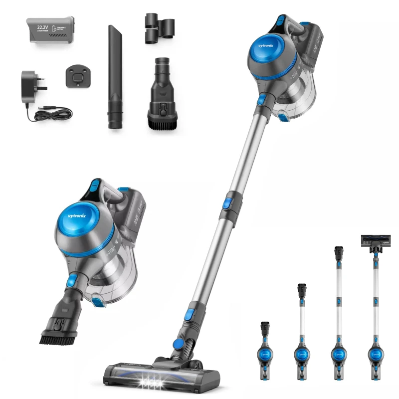 Image of Vytronix Vytronix EBCV6 Lithium Cordless Upright 3in1 Handheld Stick Vacuum Cleaner 22V in Blue Size: 1 Pack Blue 1 Pack Unisex 5060733950480