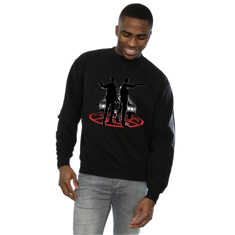 Image of Supernatural Supernatural Men Sam And Dean Silhouette Sweatshirt in Black Size: Small Black S Male 5057245668675