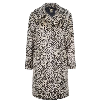 Image of Biba Leopard Print Belt Coat - Multi