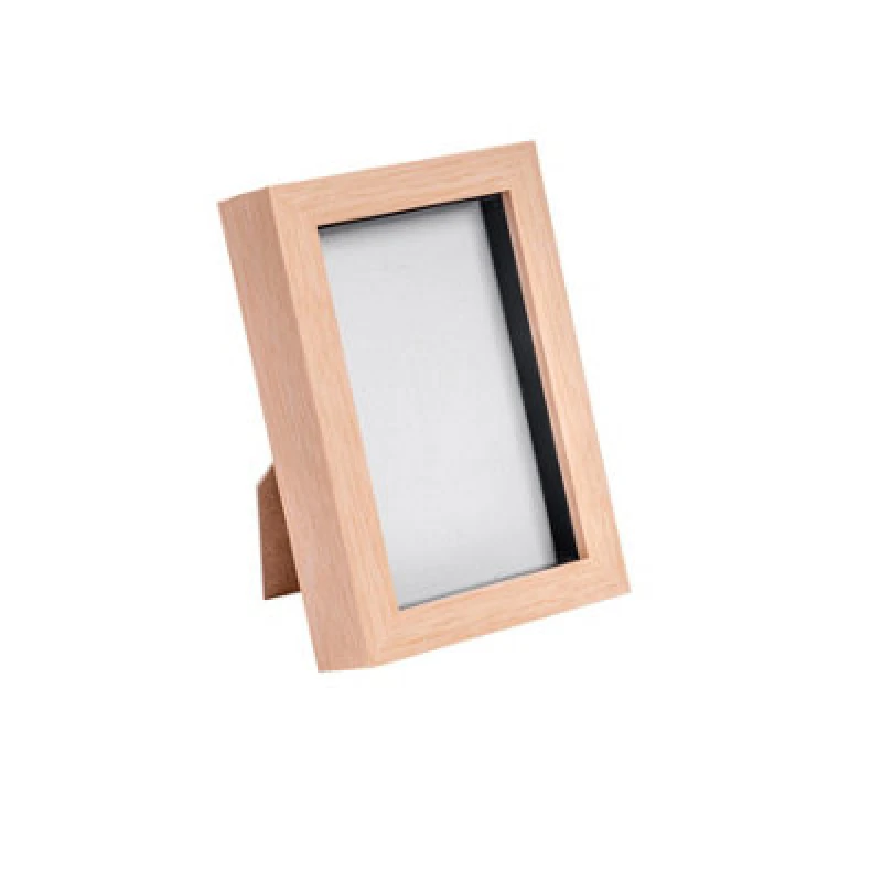 Image of Nicola Spring 4 X 6" Photo Frame - Light Wood - 3D Photo Frame Picture Frame Box Portrait Display Case (17.5 X 12.5Cm)