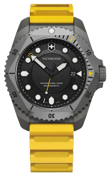 Image of Victorinox 241992 Dive Pro Quartz (43mm) Black Dial / Yellow Watch