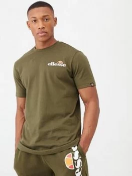 Image of Ellesse Voodoo Embroidered Logo T-Shirt - Khaki, Size 2XL, Men