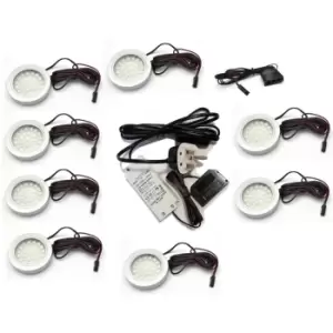 Image of Moderix Round LED Light Under Furniture Cabinet Shelf Cupboard Full Kit Vasco -