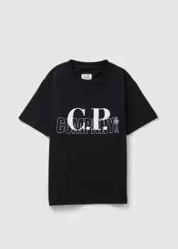 Image of C.P. Company Kids Large Chest Logo T-Shirt In Black