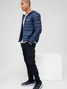 Image of Hugo Boss Eugen Hooded Padded Jacket Navy Size S Men
