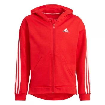 Image of adidas 3-Stripes Full-Zip Hoodie Kids - Vivid Red / White