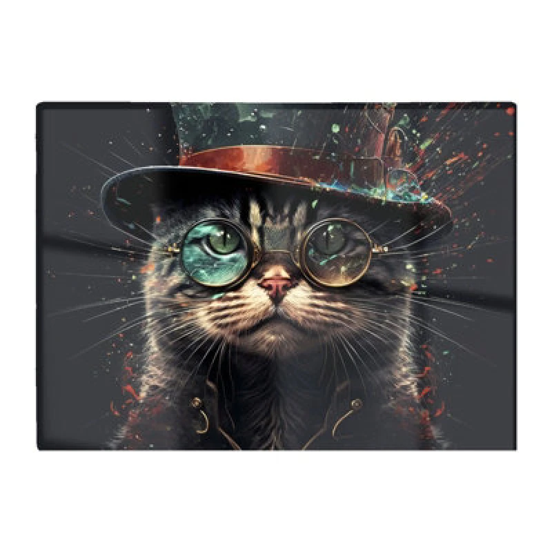 Image of Warren Reed Designer Cat With Glasses Splashart Chopping Board