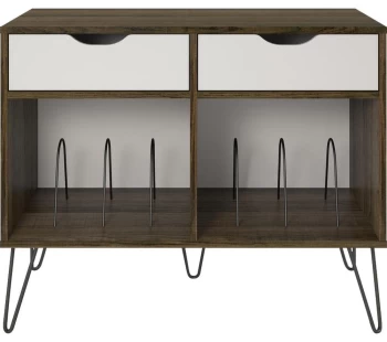 Image of DOREL HOME Concord 1323015COMUK Turntable Stand - Oak & White