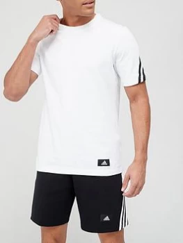 Image of adidas Future Icon 3 Stripe T-Shirt - White Size M Men