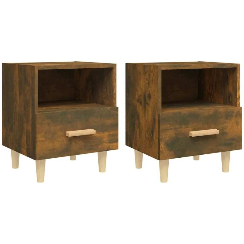 Image of VIDAXL Bedside Cabinets 2 pcs Smoked Oak 40x35x47cm Vidaxl 8720286973080