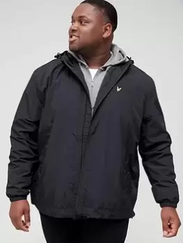 Image of Zip Through Hooded Jacket - Jet Black - Plus - XXXL