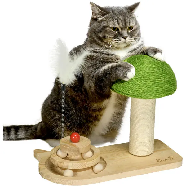 Image of PawHut Mushroom-Shaped Cat-Scratching Post