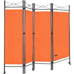 Image of Partition Wall Lucca 180x163cm Flexible Base Opaque 30°C Washable Stable Indoor Living Room Screen Room Divider Orange