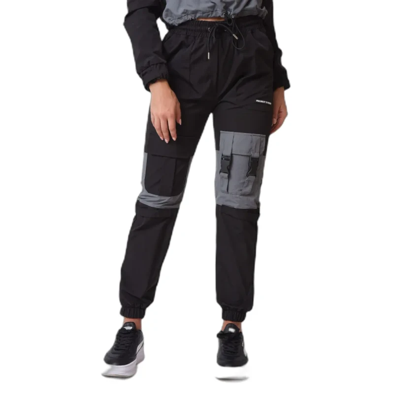Image of Project X Paris Womens jogger pants with pockets and clips Project X Paris Noir Female S