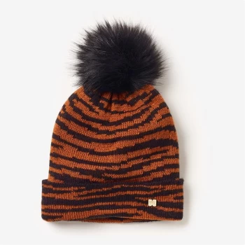 Image of Biba BIBA Zebra Print Beanie - Rust