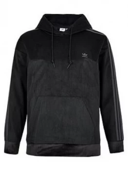 Image of adidas Originals Comfy Cords Hoodie (Curve) - Black, Size 2X, Women