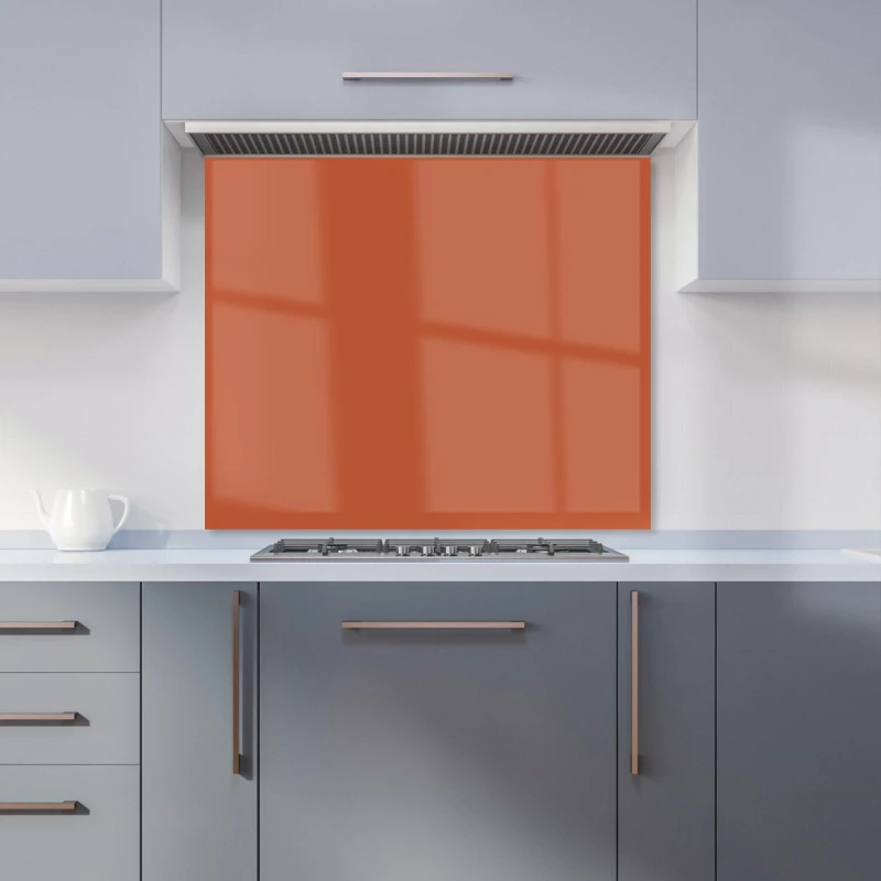 Image of Warren Reed - Designer Rusty Orange Kitchen Splashback Size: 600mm x 650mm Orange Unisex 600mm x 650mm