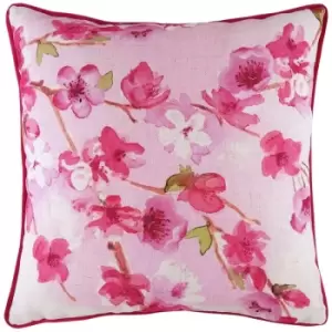 Image of Evans Lichfield Cherry Blossom Cushion Cover (One Size) (Magenta) - Magenta