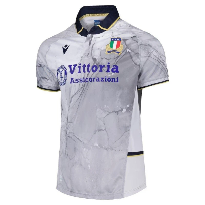 Image of Macron Mens Italy Rugby Away Shirt 2025 White male Small