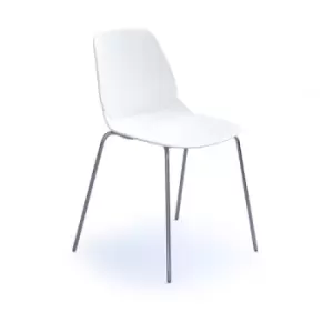 Image of Strut multi-purpose chair with chrome 4 leg frame - white