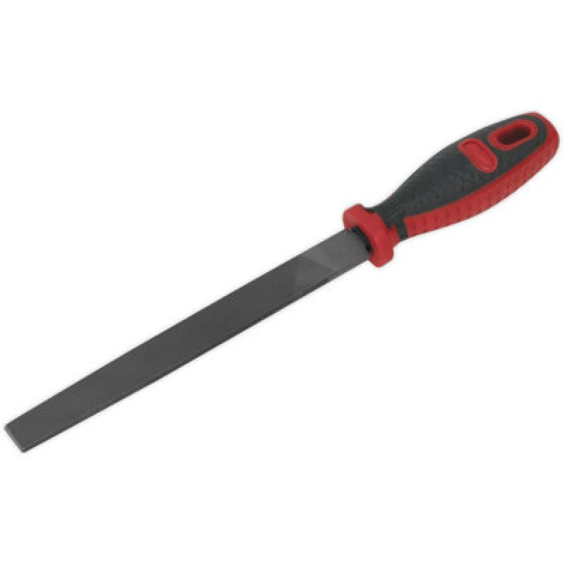 Image of Loops 200mm Flat Taper Engineers File - Double Cut - Coarse - Comfort Grip Handle Multi