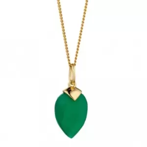 Image of May Yellow Gold Plated Birthstone Chalcedony Stone Pendant P4979