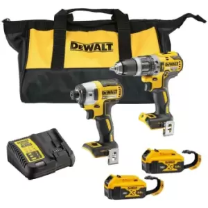 Image of DEWALT - DCK266P2LR 18V xr Brushless Lanyard Ready Twinpack With 2x 5.0Ah Batteries, Charger & Bag - n/a