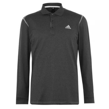 Image of adidas Long Sleeve Therm Polo Shirt Mens - Black