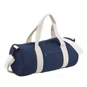 Image of Bagbase Plain Varsity Barrel / Duffle Bag (20 Litres) (One Size) (French Navy/Off White)