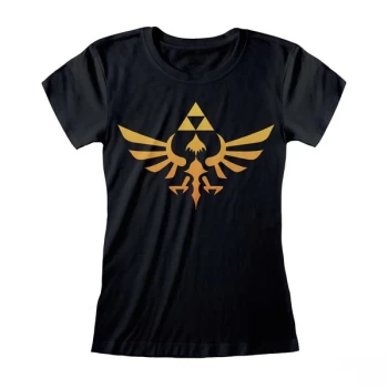 Image of Legend Of Zelda - Hyrule Logo Womens Large T-Shirt - Black