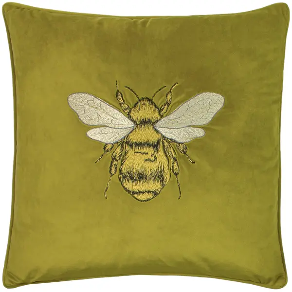 Image of Hortus Bee Cushion Olive, Olive / 50 x 50cm / Polyester Filled