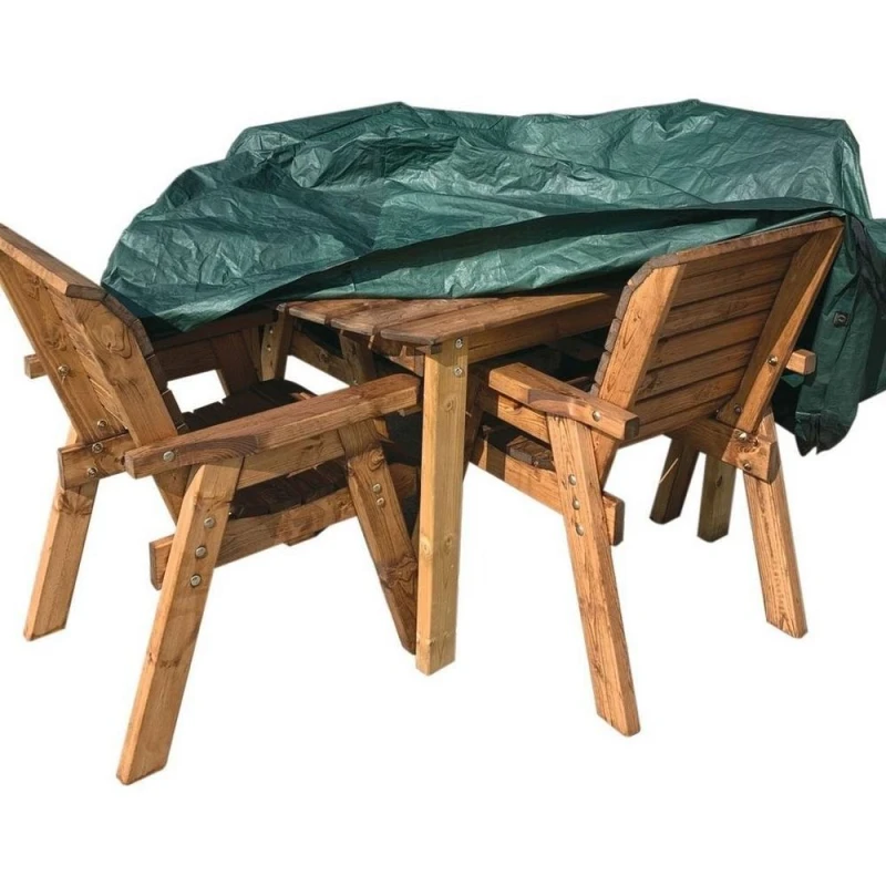 Image of Charles Taylor Deluxe Fitted Four Seater Square Table Set Cover - L165xW175xH102cm in Green Green Unisex
