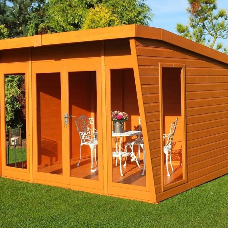 Image of Shires Highclere Shiplap Summerhouse Garden Sun Room Approx 10 x 10 Feet in Brown Brown Unisex