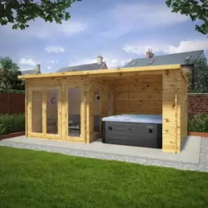 Image of Mercia 6m x 3m 28mm Wall Studio Pent With Outdoor Area